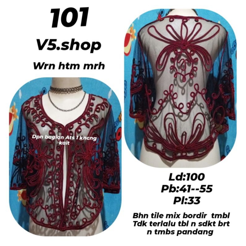 BOLERO/R2/OUTER/CROP/LUARAN/Outer Rajut Jaring Wanita/Crop Jaring