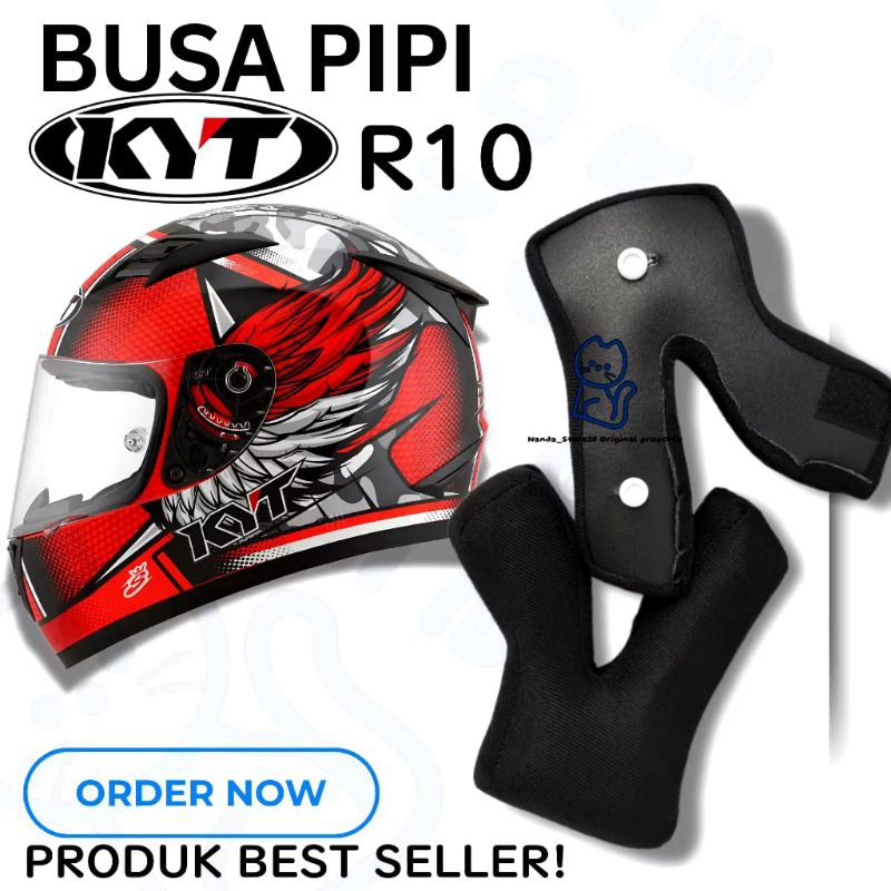 Busa pipi helm kyt r10  -busa helem  bagian pipi helm kyt r10 kancing plastik