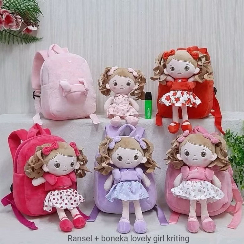 Backpack Tas Ransel Anak Boneka - Tas Ransel + Boneka Lovely Girl