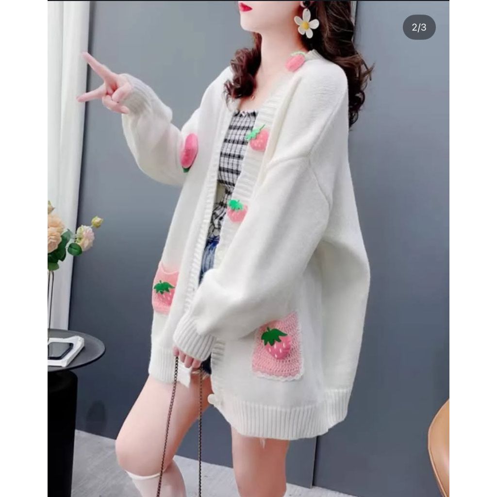 #Cardigan Rajut Korean Style #TOP Rajut Wanita Korean Style - Hijab Friendly - #Cardigan Wanita Kore