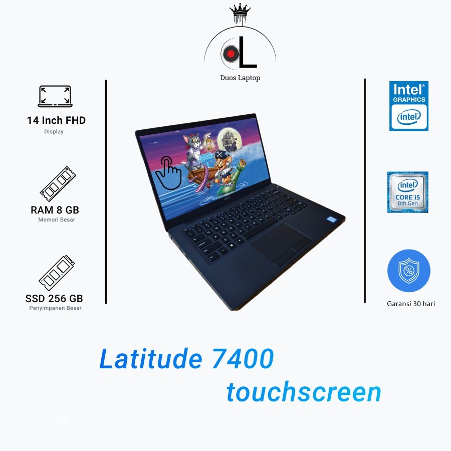 Laptop Dell Latitude 7400 i5 Gen 8 | Ram 8Gb Ssd 256Gb | Super Mulus. No minus, Like New | Second Be