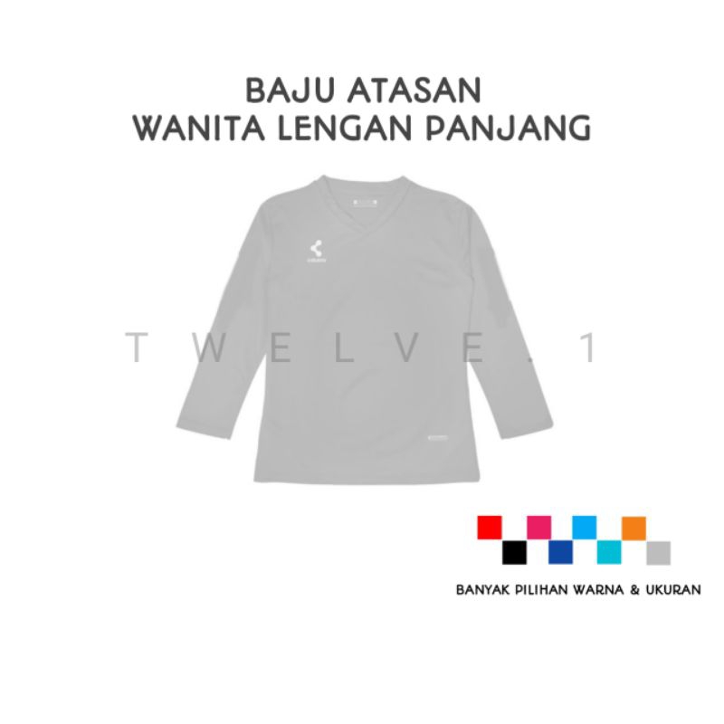 Baju olahraga wanita lengan panjang kaos Jersey training running lari senam aerobic gym