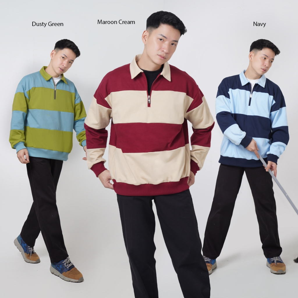 geso - rugby polo stripe oversize