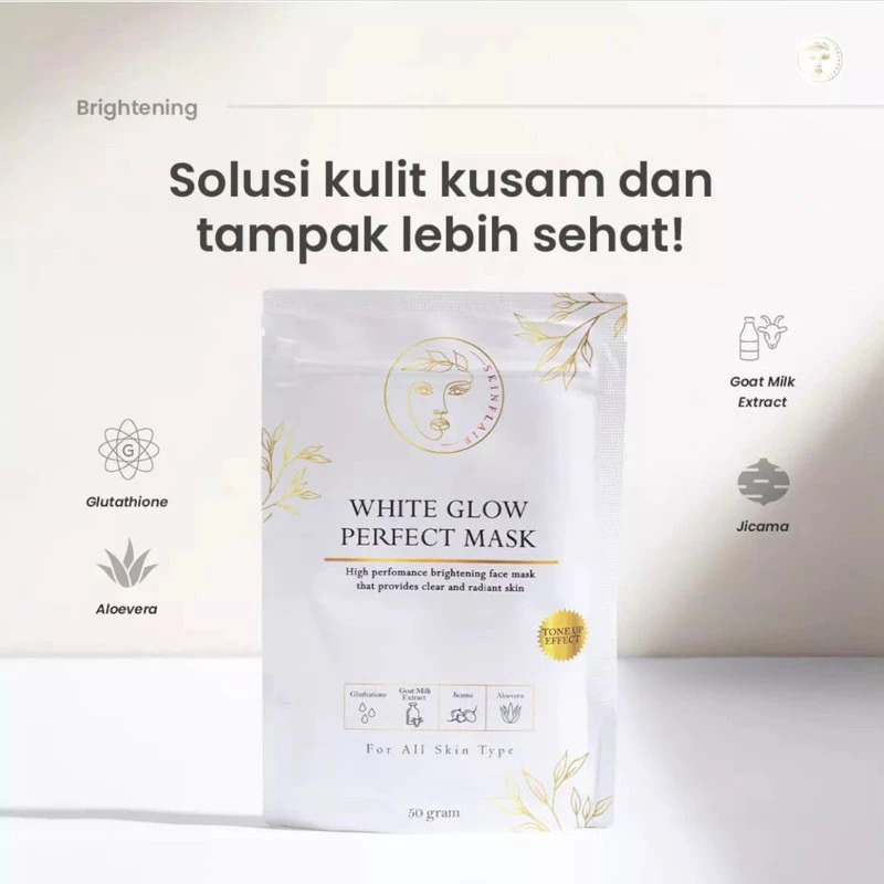 SKINFLAIR WHITE GLOW PERFECT MASK POWDER GLUTA WHITE MILKY LOTION WHITENING LOTION SKINFLAIR MASKER 