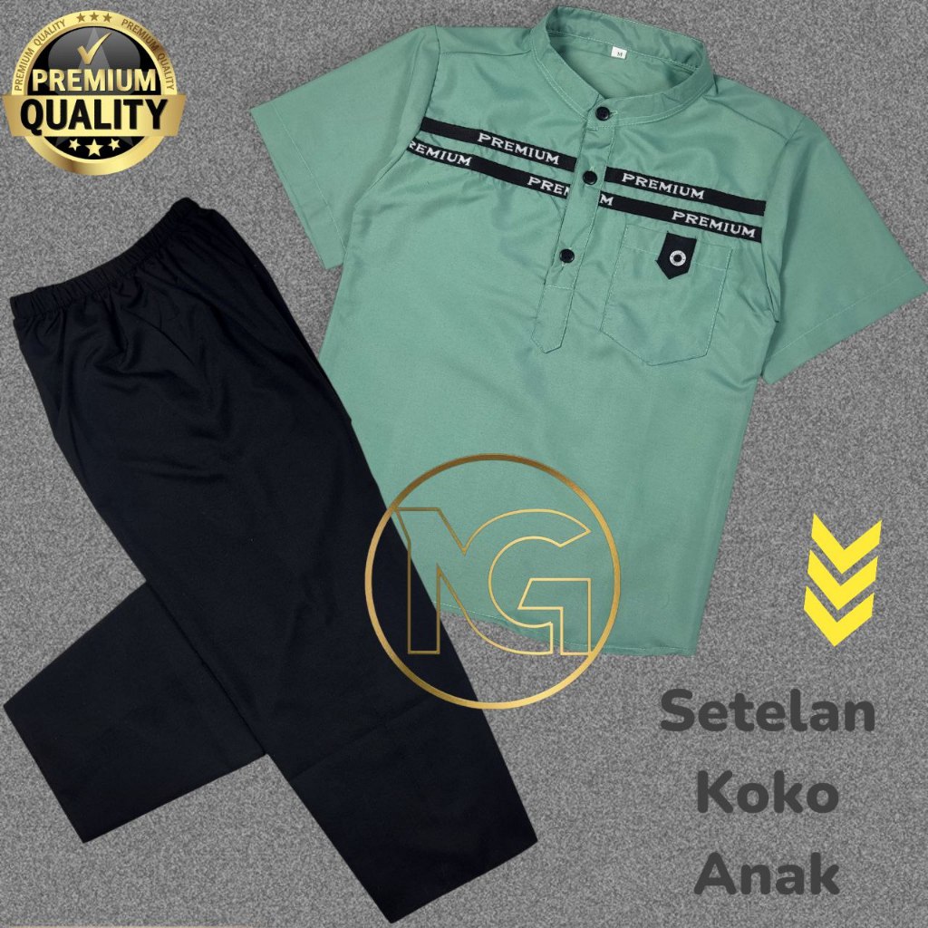 Baju Koko Anak/ Setelan Baju Koko Anak / Stelan Baju Kemko Anak 2-9 tahun