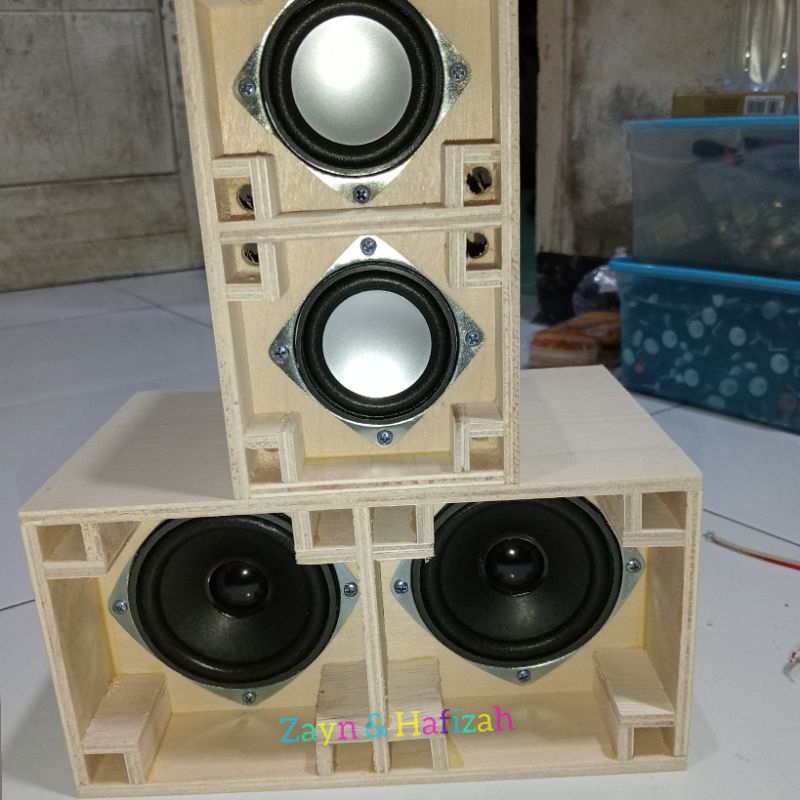 Box speaker planner plus speaker dobel 2in dan 3in sound miniatur