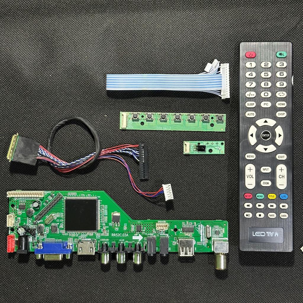 Paket Mainboard TV Digital LED LCD Monitor LVDS 40Pin Untuk Layar Laptop 40 Pin 10-15.6inch - RR52C