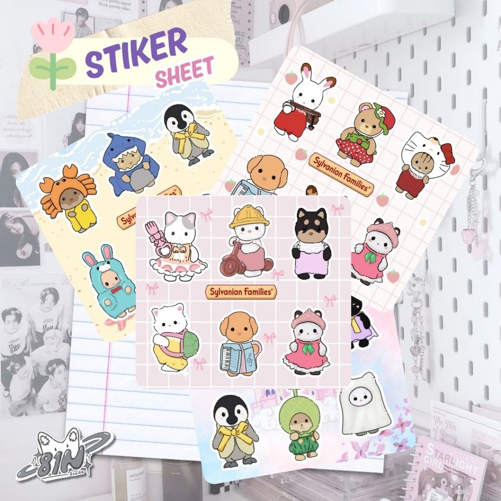 

Slvanian Families Stiker Sheet (SN508) | Series Slvanian Families | Sticker Deco Planner by 81nStudio