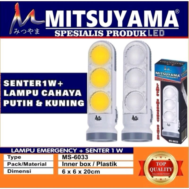 Lampu Emergency+Senter Mitsuyama MS -6032 Jumbo Baterai 12000Mah