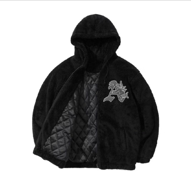 SHERPA ZIP HOODIE OVERSIZE | CUPID | BLACK | YIKESALLDAY