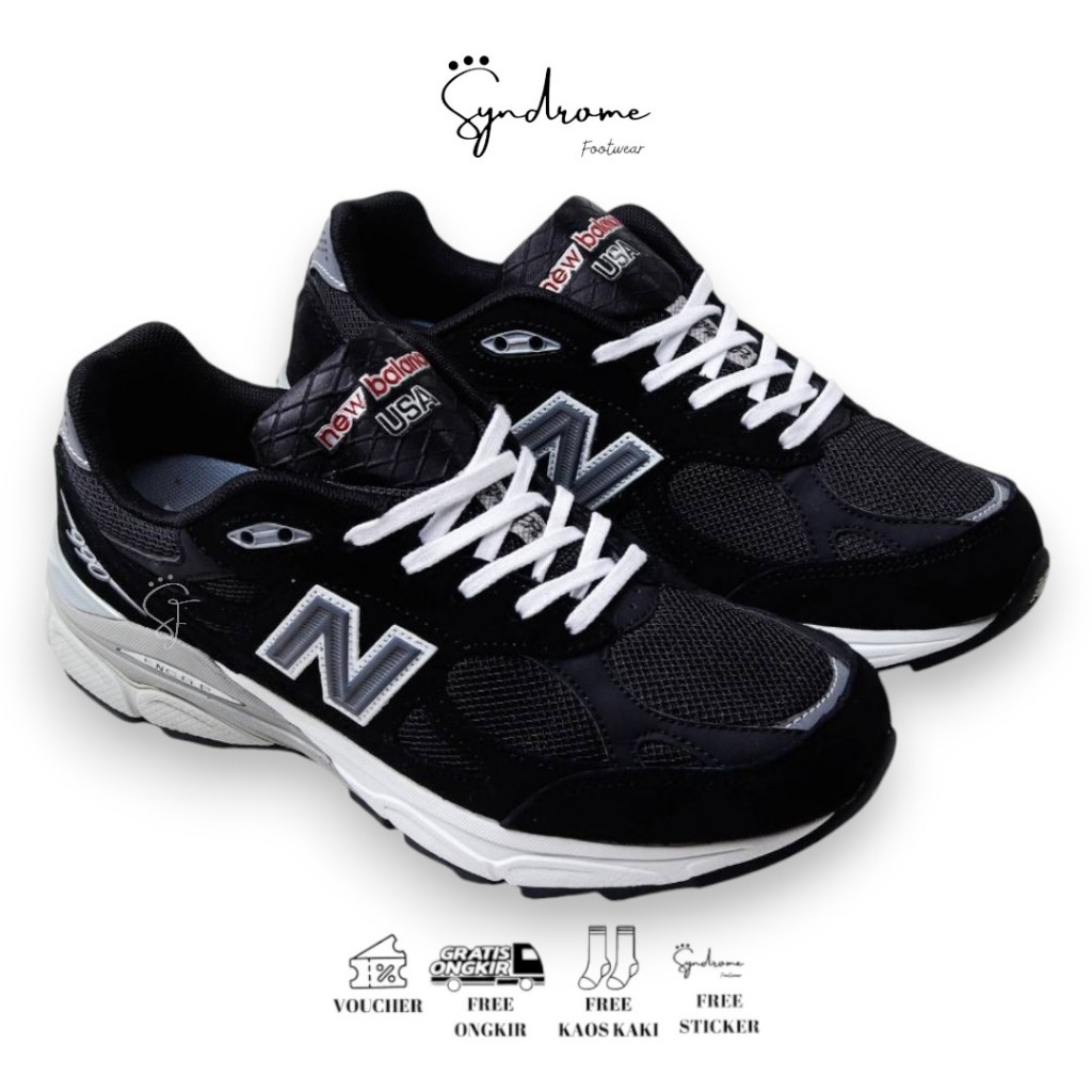 NEW BALANCE 990 V3 BLACK WHITE M990BK3 ORIGINAL BNIB FULL TAG SUEDE LEATHER SEPATU NB SNEAKERS PRIA