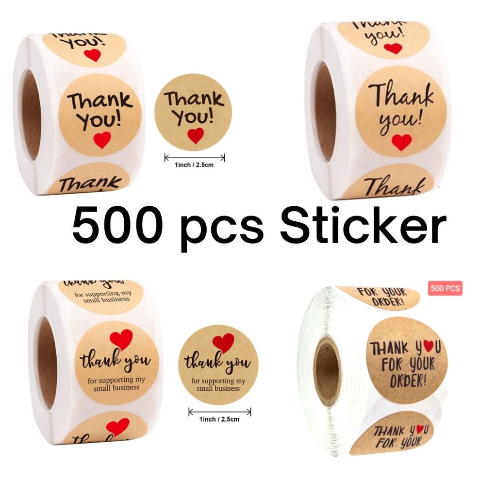 

[500pcs] Stiker Tulisan Thank You Untuk Segel Amplop Sticker Segel Label