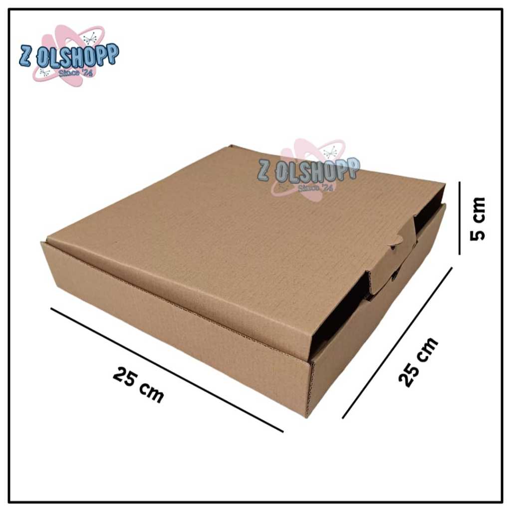 

(1 LUSIN) KARDUS BOX 25x25x5 cm / BOX KARTON CORUGATED DIE CUT E-FLUTE / BOX GIFT
