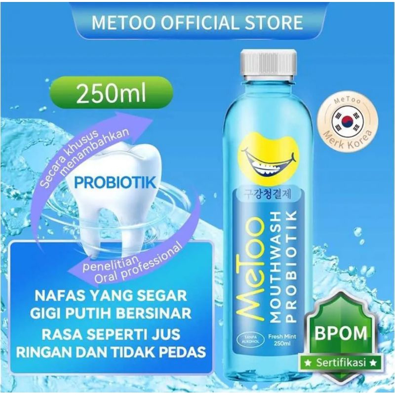 MeToo Mouthwash Cool Mint Obat Kumur Probiotik 250 ml