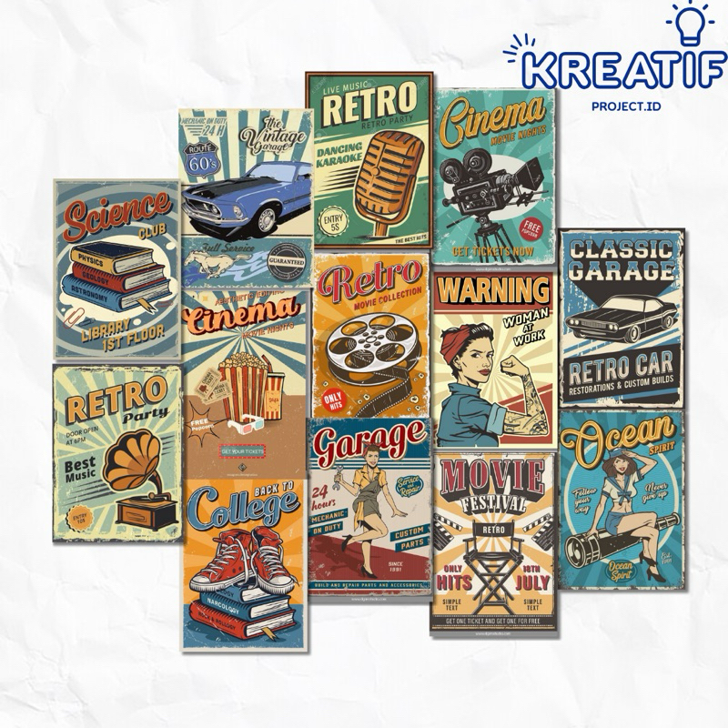 36 Pcs Poster Aesthetic Retro 80s / Walldecor / Hiasan dinding / Poster dinding estetik / Dekorasi k