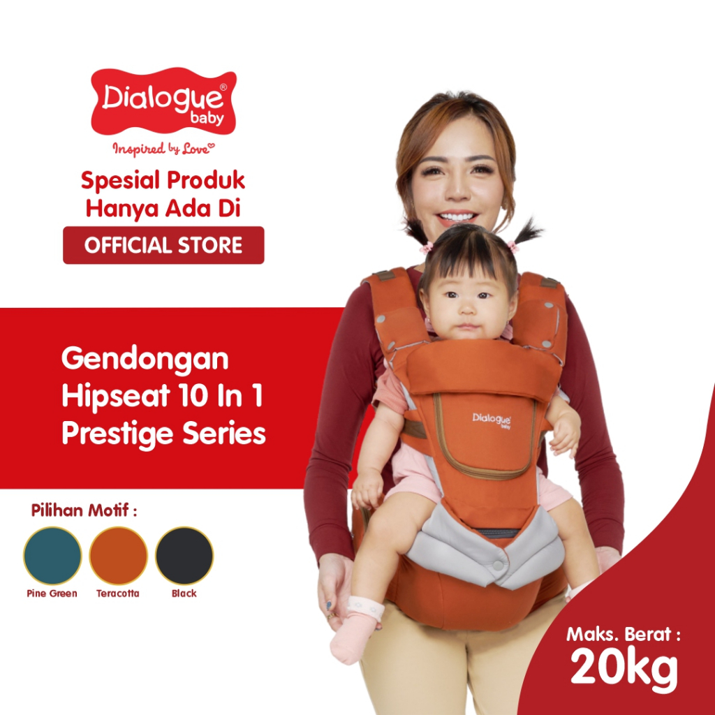 DIALOGUE BABY Gendongan Hipseat + SSC M-Shape Airlow 10 in 1 Prestige Series