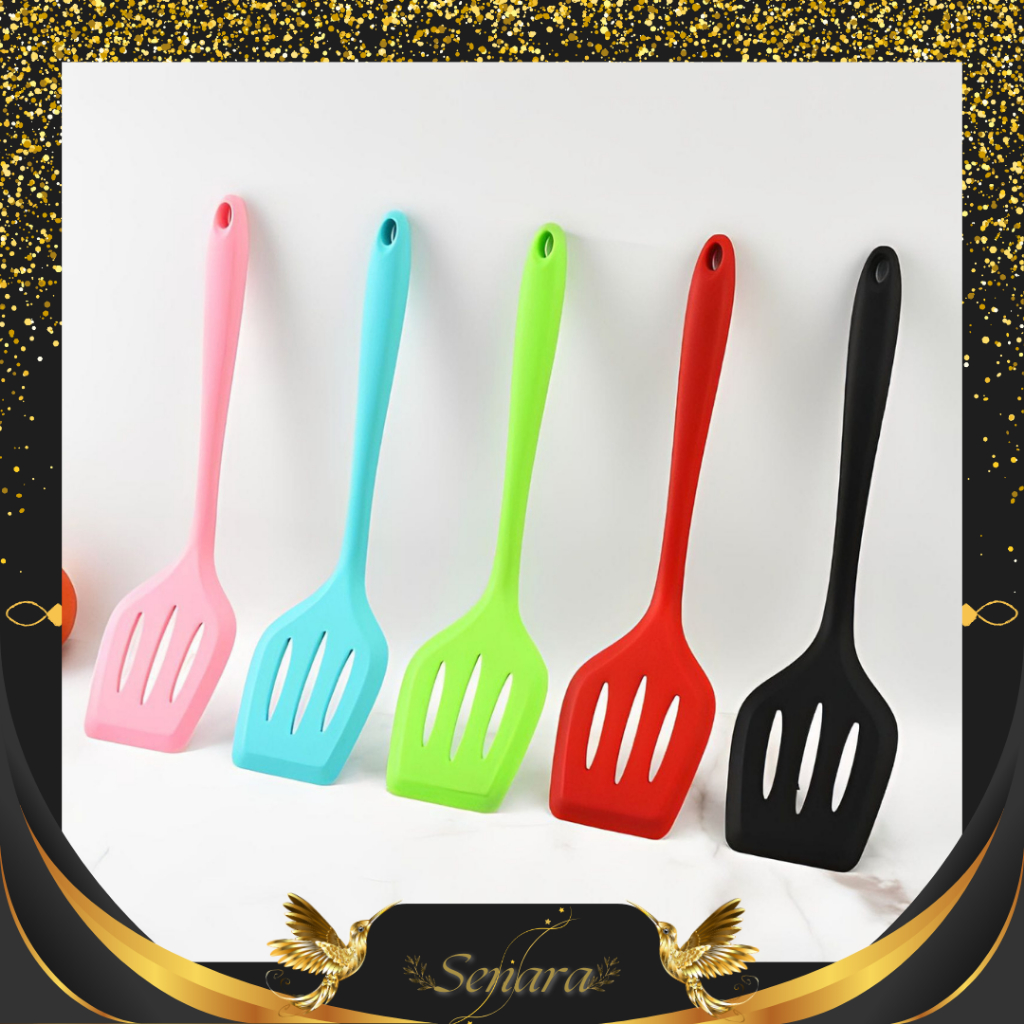 SENARA Spatula penggoreng anti panas / Teflon Penggorengan Masak Silikon Tahan Panas Tidak Meleleh W