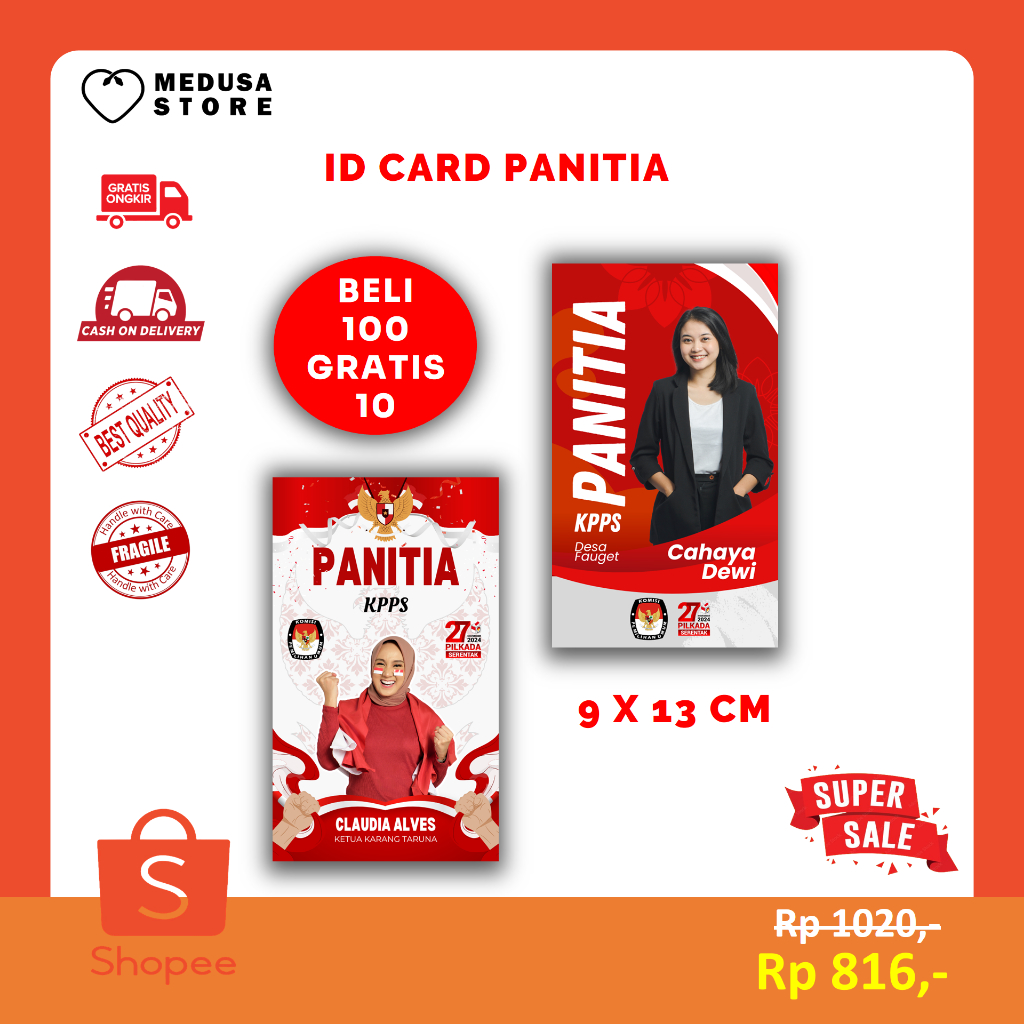 

Id Card Name tag anggota Peserta Panitia Exhibition Pameran 9x13