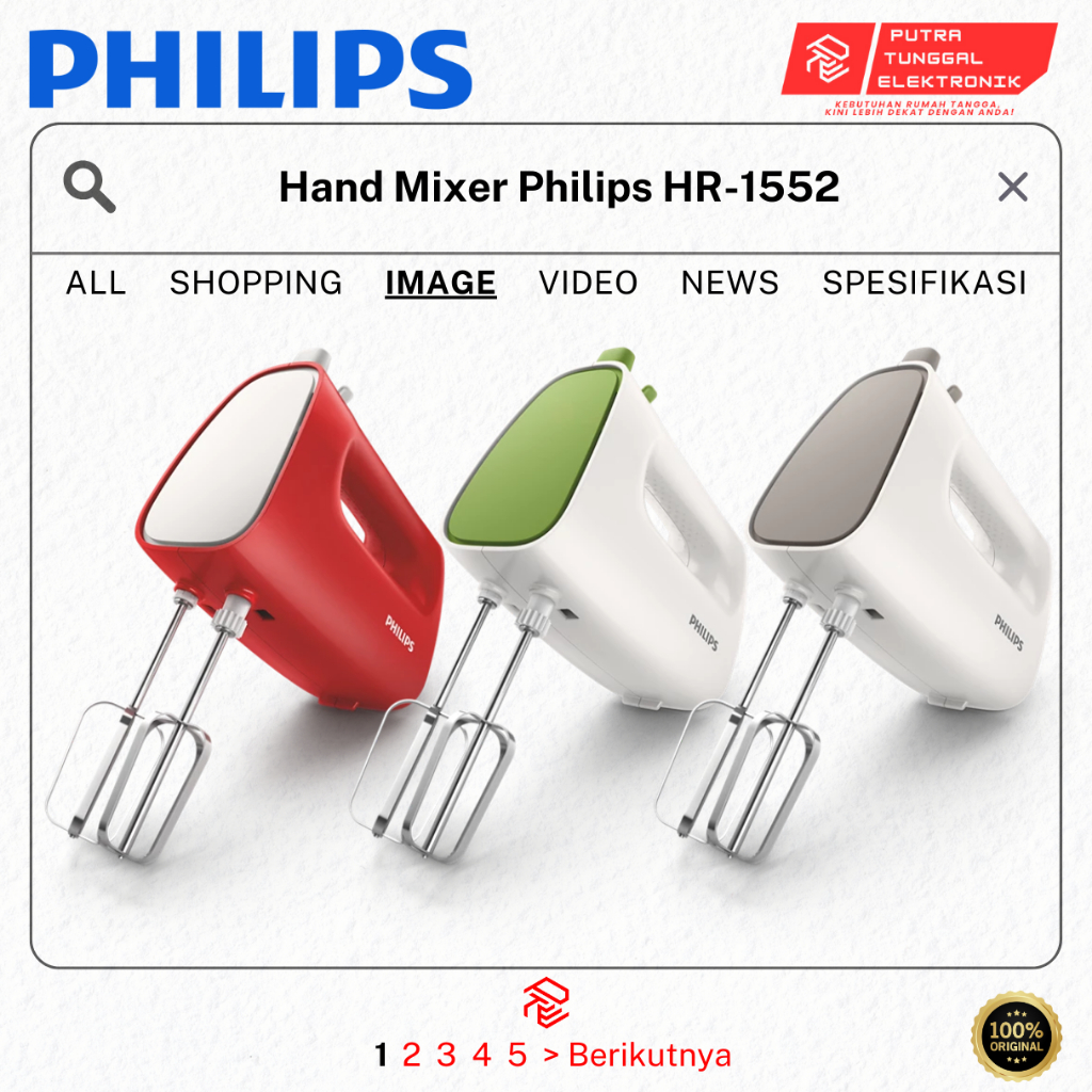 Philips Hand Mixer HR-1552 PRODUK 100% ORIGINAL PHILIPS