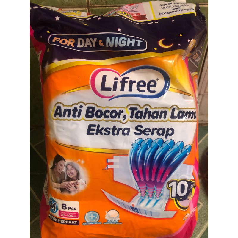 READY STOK Lifree Perekat ukuran M 8pcs pampers lansia