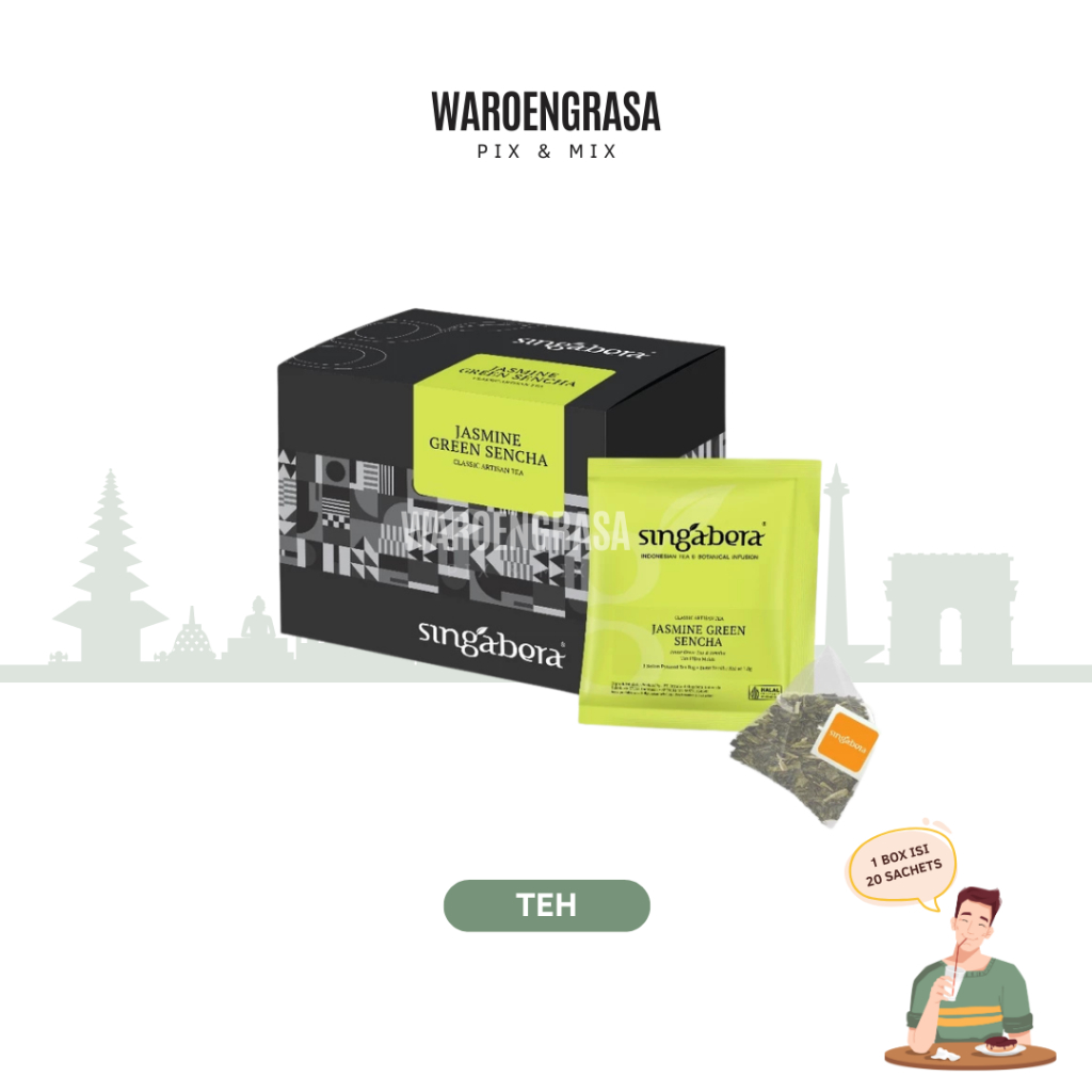 

Singabera Tea - Teh Hitam / Teh Hijau Lokal - Earl Grey / Jasmine Sencha / Chamomile Lemongrass / Java Breakfast / Krakatau Sunrise / Wedang Uwuh / Butterfly Roselle / Morrocan Mint