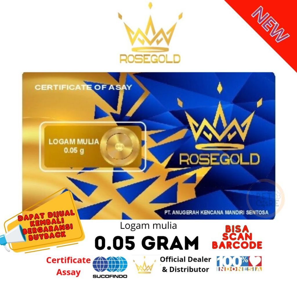 ROSE GOLD 0.05 GRAM LOGAM MULIA EMAS MINI