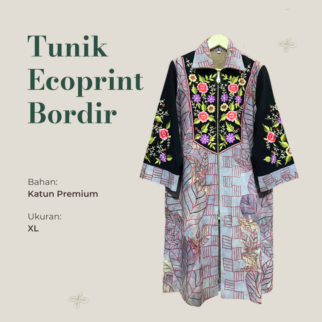 Namira Ecoprint Tunik Ecoprint Bordir Atasan Wanita