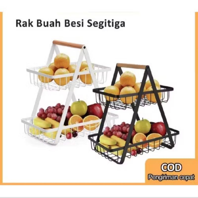 Rak Besi Segitiga Minimalis Rak Besi Keranjang Serbaguna Rak Keranjang Besi 2 Susun