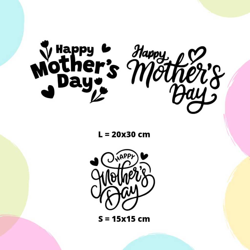 

Stiker cutting balon PVC & papan akrilik MOTHER"S DAY hari ibu