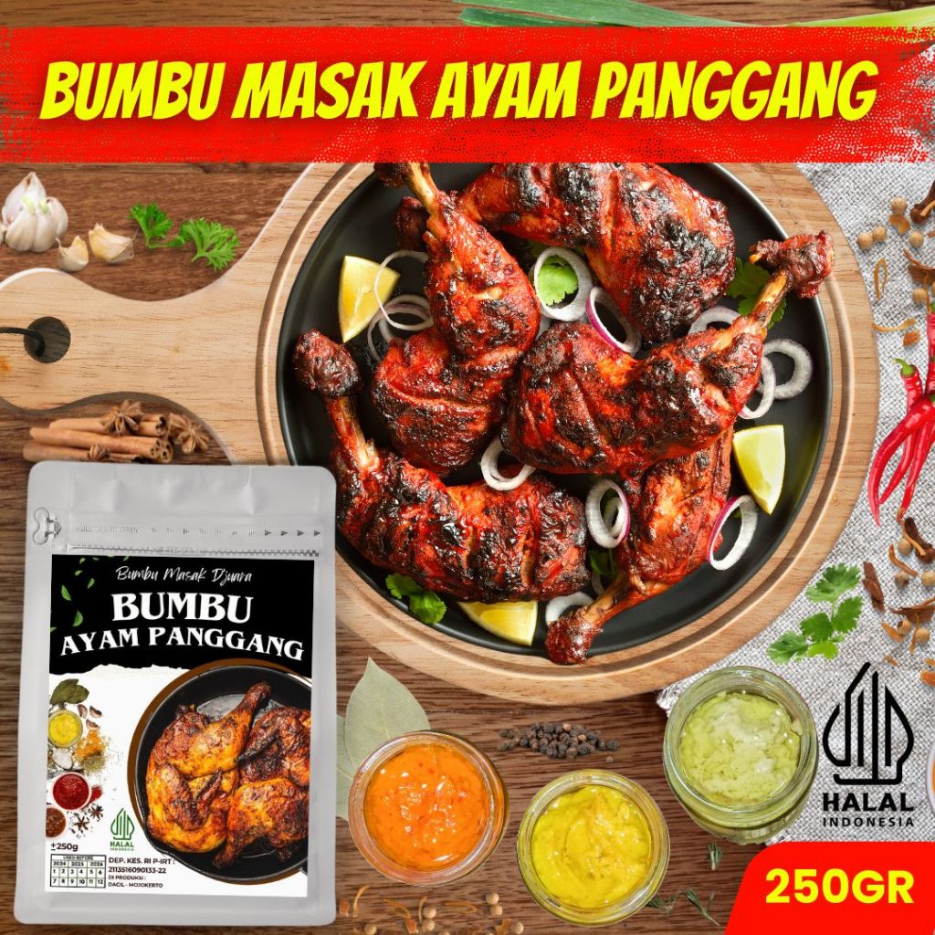 

bumbu masak ayam panggang 250 gram | bumbu masak basah | bumbu masak instan | ayam panggang | rica rica | rendang | 250 gram | enak dan murah
