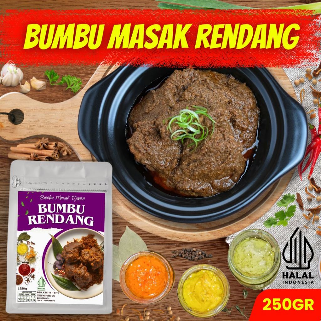 

bumbu rendang basah 250 gram | bumbu rendang instan | bumbu rendang asl bisa untuk 20 porsi