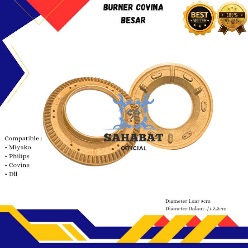 BURNER KOMPOR MODEL COVINA MIYAKO BESAR KUNINGAN KOMPOR GAS COVINA MIYAKO