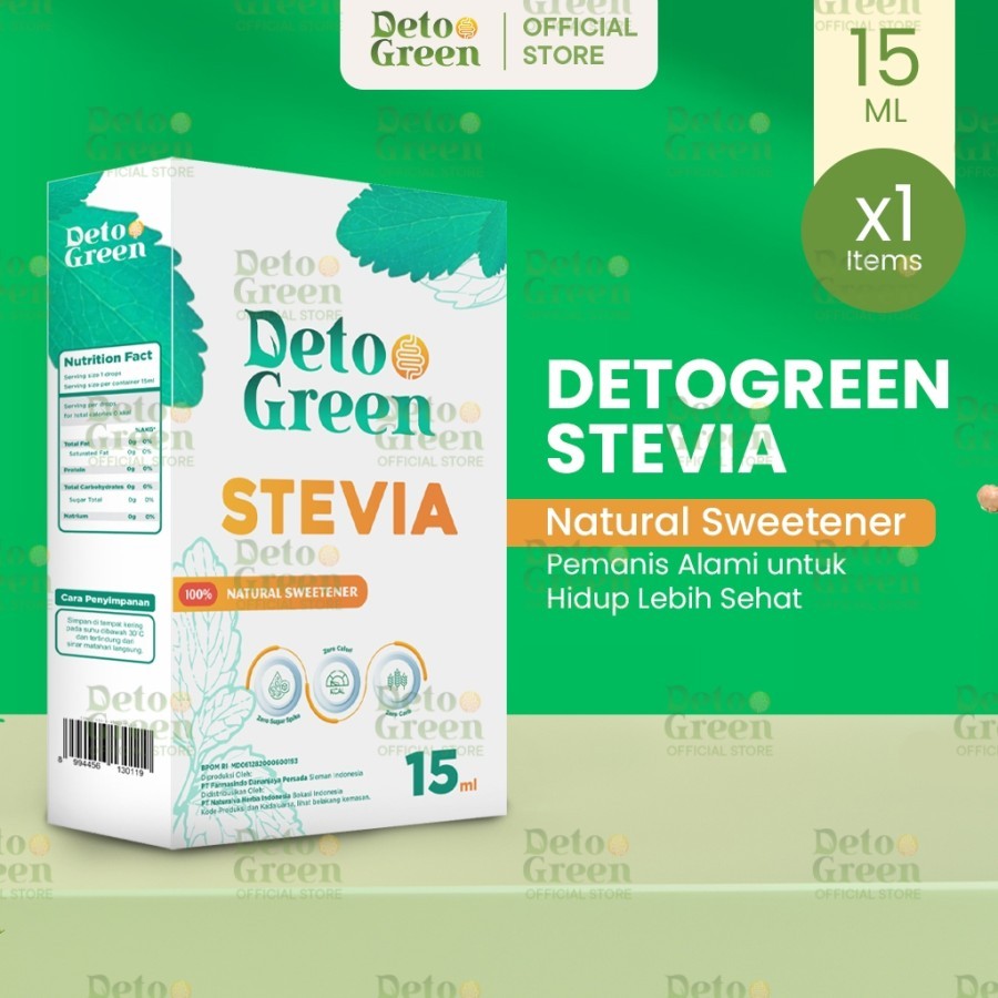 DETOGREEN Stevia Natural Sweetener Gula Tetes Sehat Alami Nol Kalori 15ml Deto Green Original