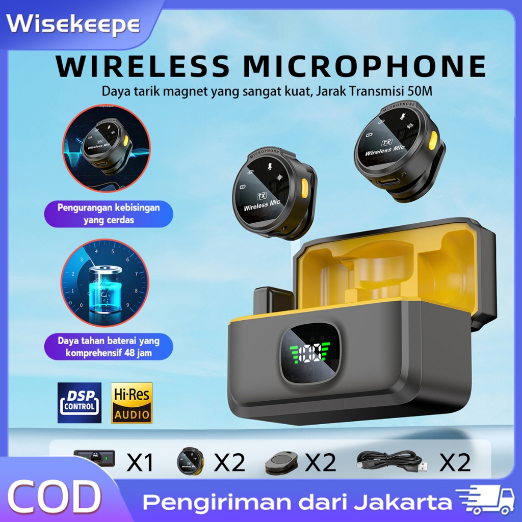 Wireless Clip on Mic Microphone Dual Mikrofon Wireless Mikrofon hp Lavalier Microphone wireless Plug