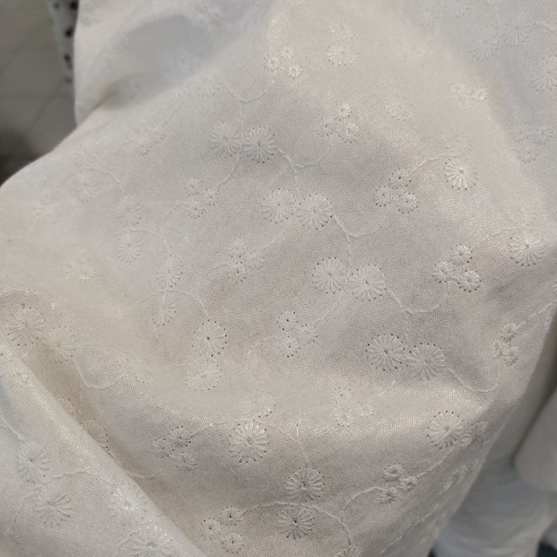 kain katun bordir embos - kain katun bordir - bahan katun premium - kain border - kain bahan cotton 