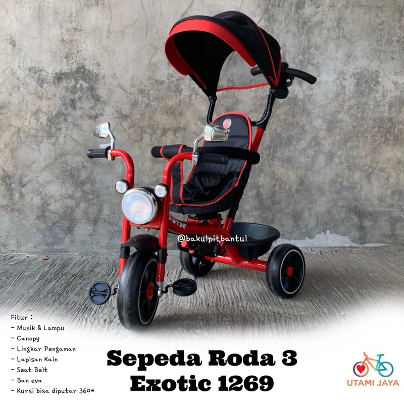 Sepeda Anak Roda 3 Tiga Tricycle Exotic ET 1269 | Sepeda Roda 3 Exotic Et 1269