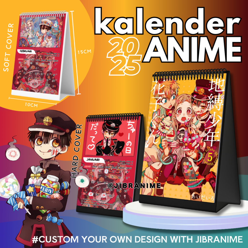 

Calendar / kalender meja 2025 anime Toilet bound Hanako kun / Custom kalender