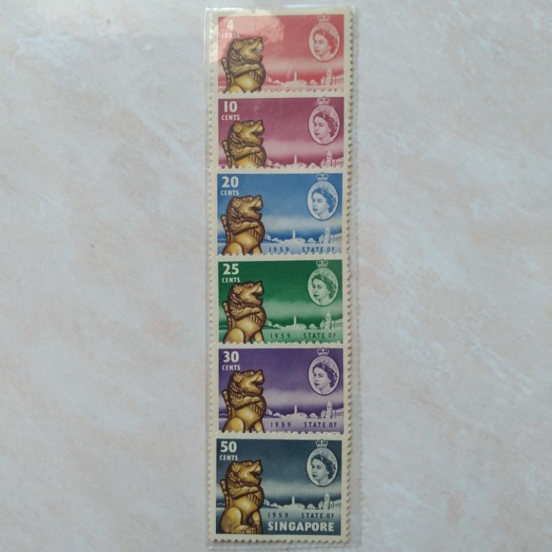 

Perangko Prangko Kuno Singapura New Constitution of Singapore 1959 Set Lengkap - YN2088