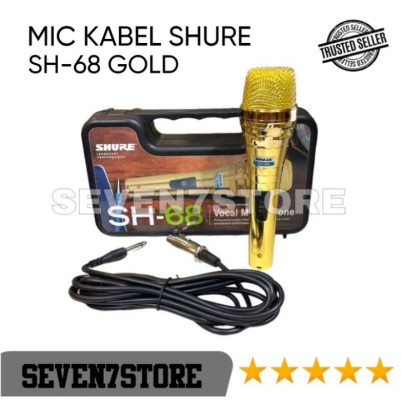 MIC KABEL SHURE SH68 GOLD MICROPHONE SHURE KABEL SH-68 GOLD