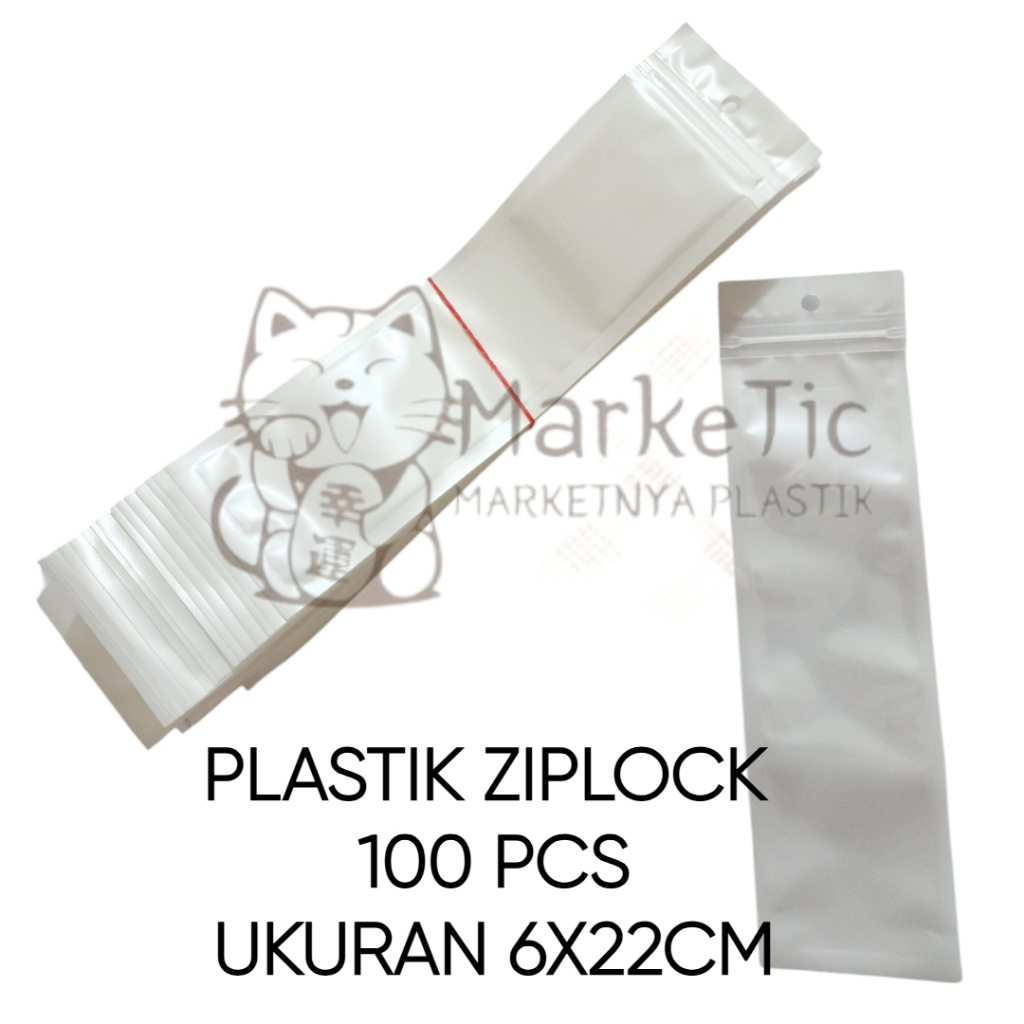 Plastik Ziplock 100pcs Ukuran 6x22 Cm / Plastik Aksesoris / Plastik Klip Putih / Plastik Packing / P