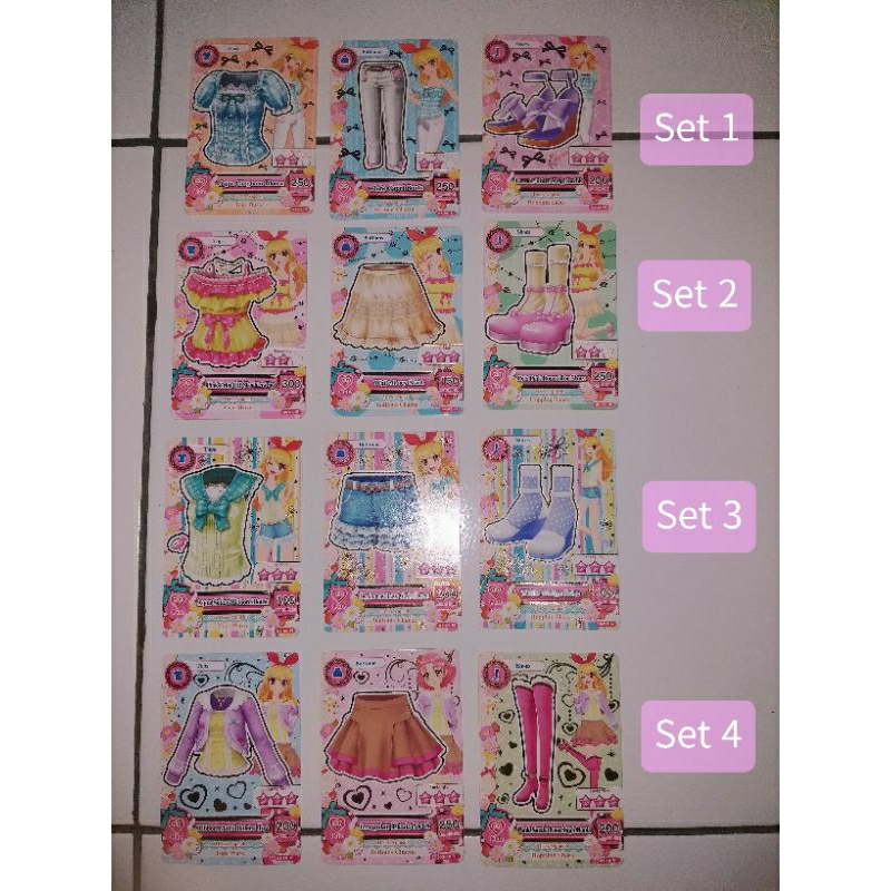 [SALE] Aikatsu : Set Card-Common Ichigo, Aoi, Yurika, Ran, Otome, Kaede, dll
