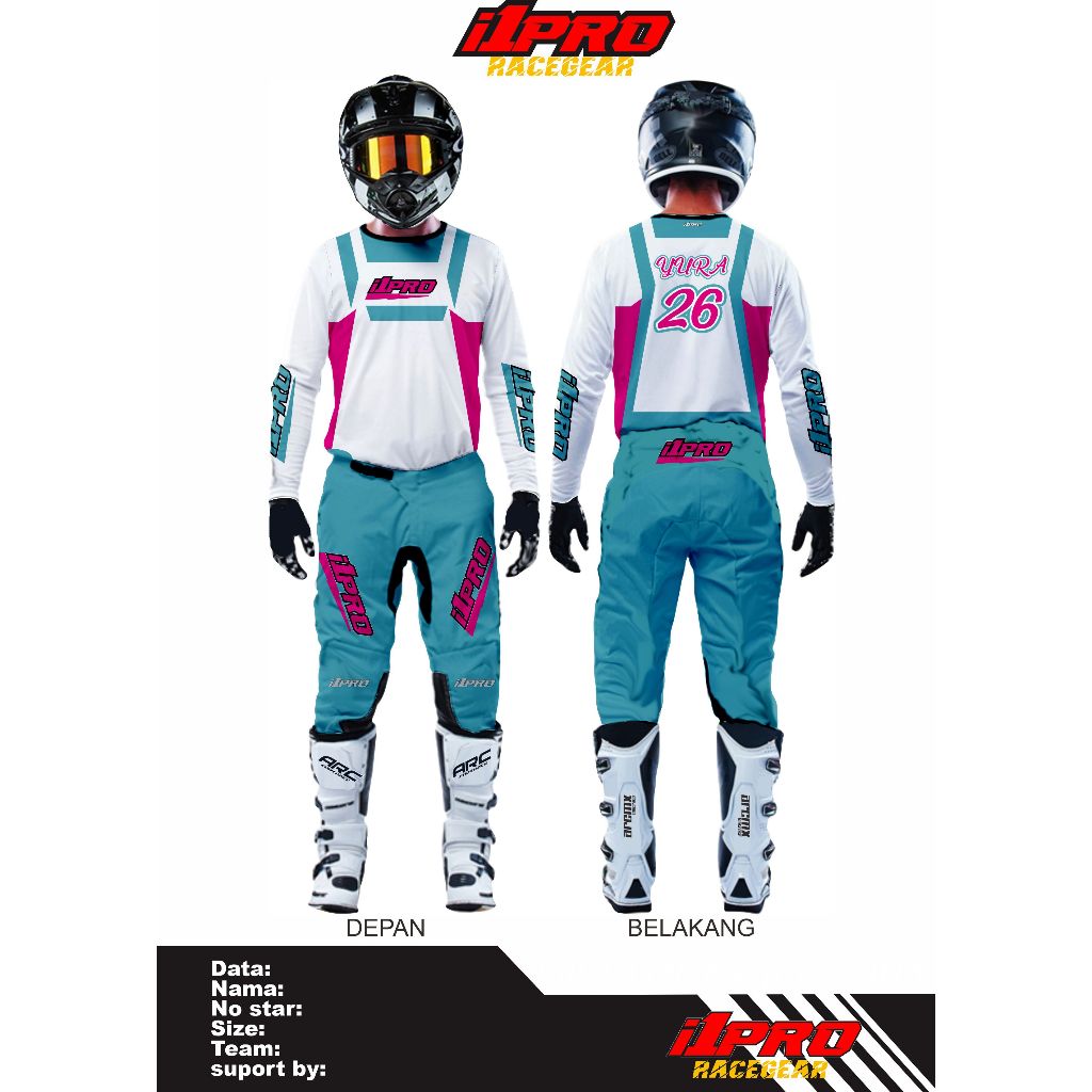 Celana Trail Jersey Cross Custom 1 set Free Name