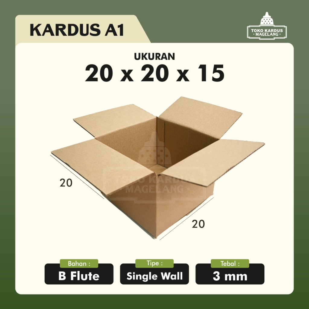

KARDUS 20x20x15 cm DUS KARTON BOX COKLAT PACKING BARU POLOS MURAH | 20 x 20 x 15 cm