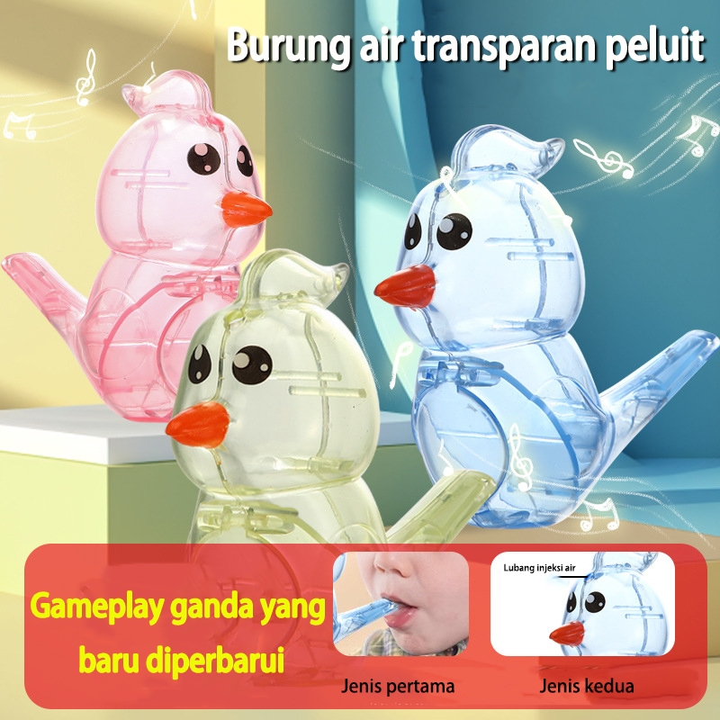 Buruung Air Transparan Peluit/Peluit Mainan Anak Burung/Peluit anak terapi wicara