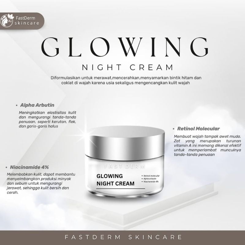 FASTDERM NIGHT GLOWING EXPRESS / GLOWING NIGHT CREAM / CREAM MALAM DOSTING BPOM