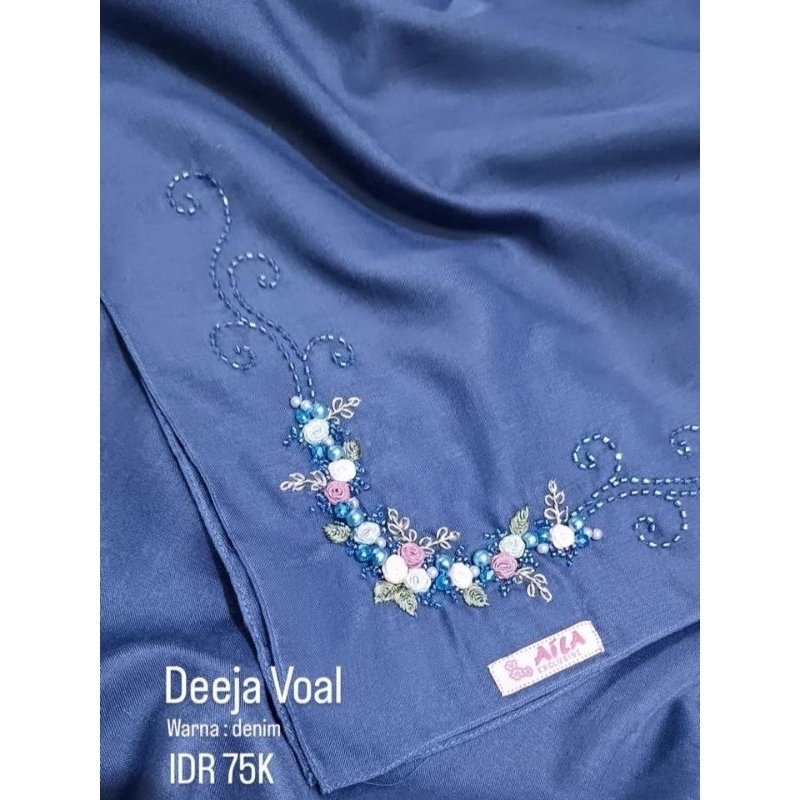 AiLa Product - Hijab Segi Empat Deejha - Voal- Sulam Handmade