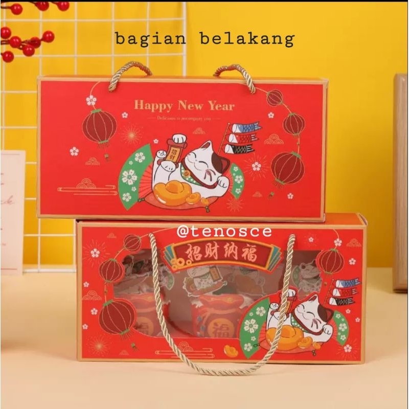 

5pcs 12pcs Kotak Dus Box muat 3toples 600ml Jinjing Kue Bakul Cupcake Huat Kue Imlek Konien Sincia Hampers Baking