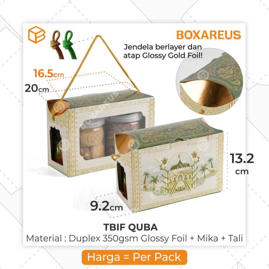 

Packaging Toples Kue Kering Box Idul Fitri Lebaran Hampers | TBIF QUBA