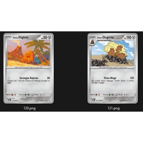 Alolan Diglett Alolan Dugtrio Kartu Pokemon Alolan Diglett Alolan Dugtrio