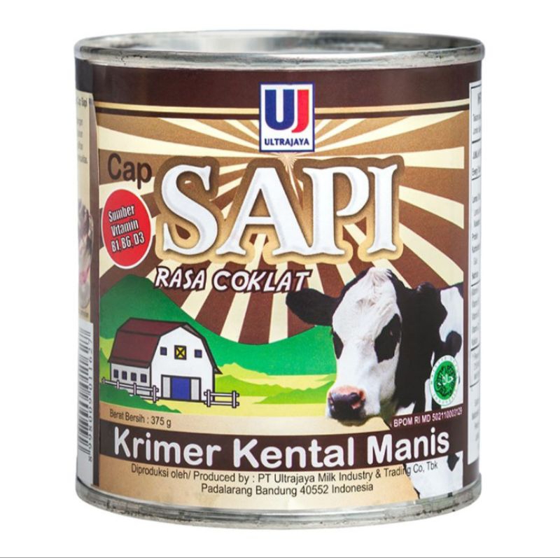 

Ultra Cap Sapi Krimer Kental Manis Cokelat Kaleng 375 g